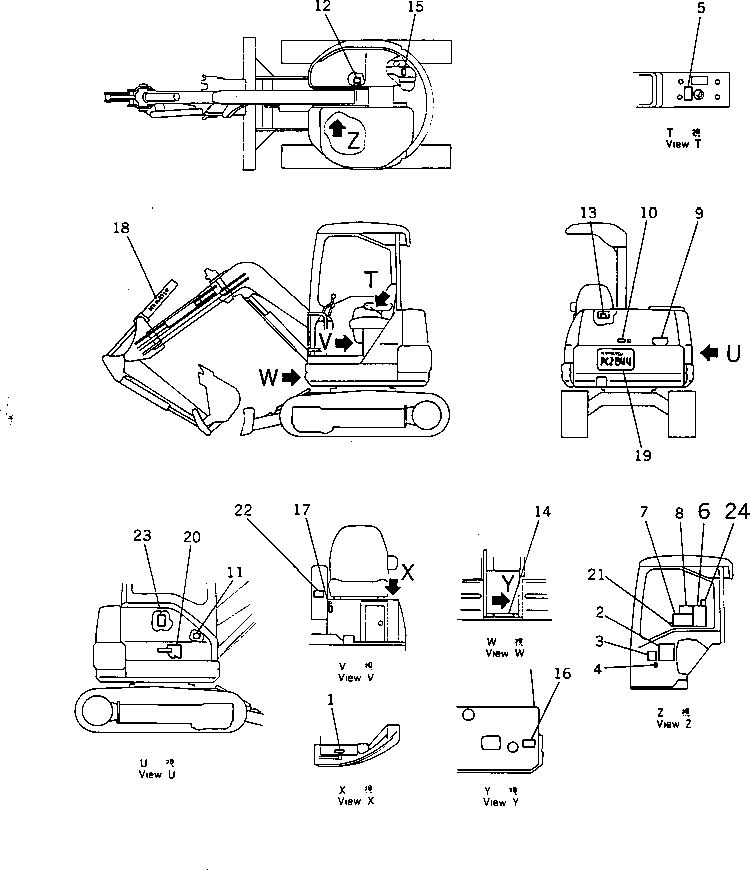 PLATE¤ OPERATING,(POWER TILT MECH.ANGLE BLADE) 20N-98-71530 KOMATSU