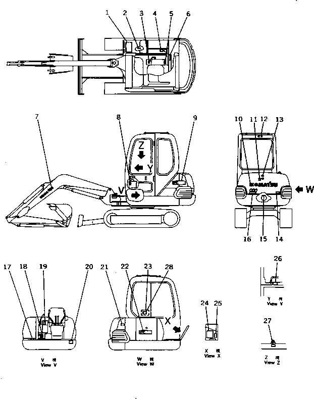 PLATE, OPERATING,ISO PATTERN 20P-98-71560 KOMATSU