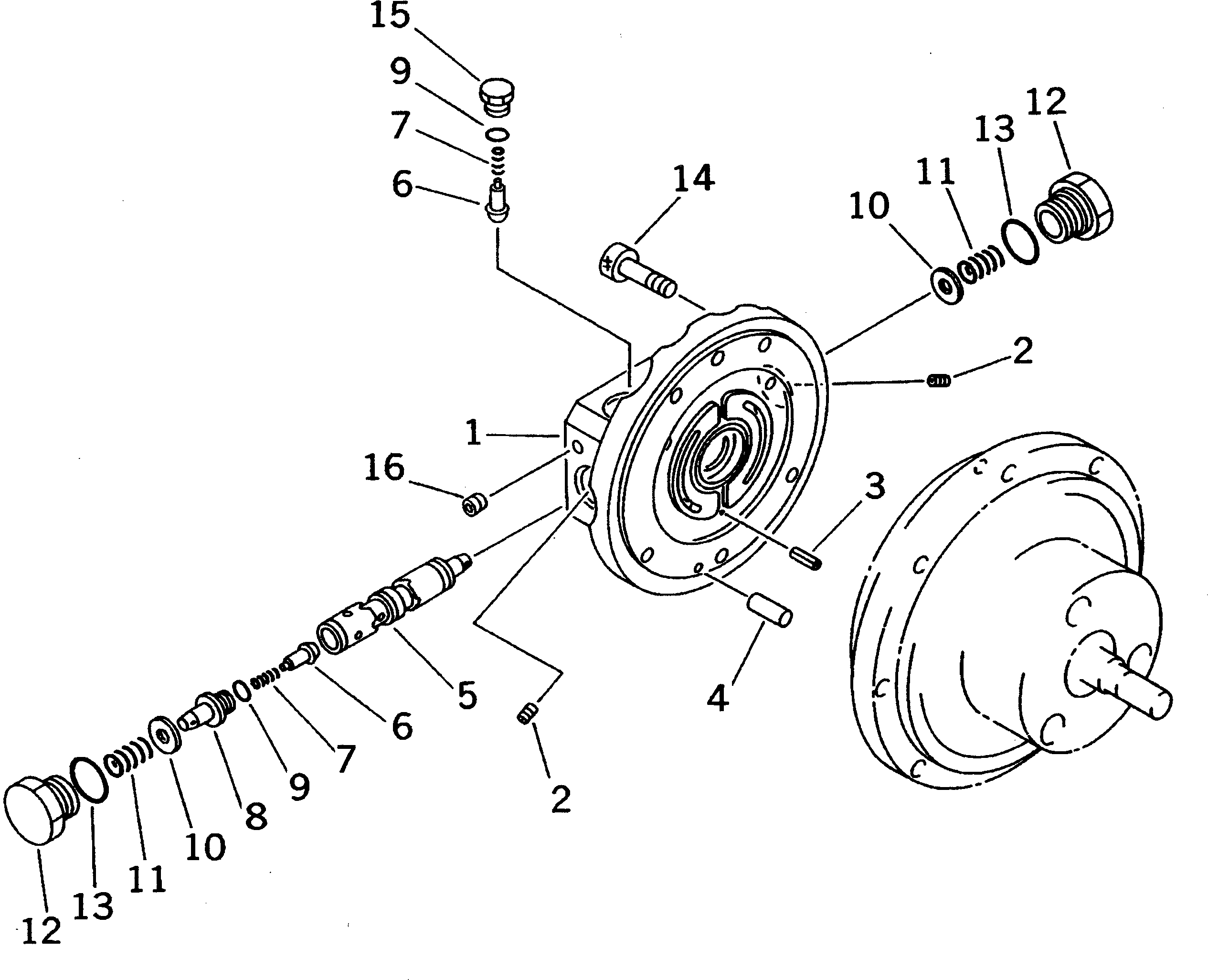MOTOR AND VALVE A. (21S-60-24300) KOMATSU