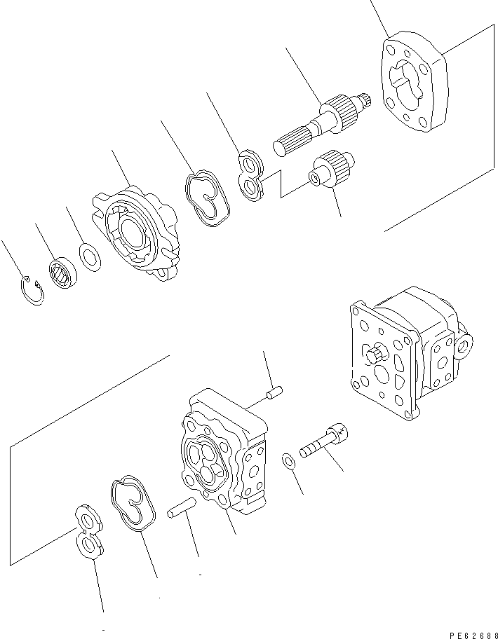 PUMP ASS'Y,(SBR5 + 2.5) 705-41-03150 KOMATSU