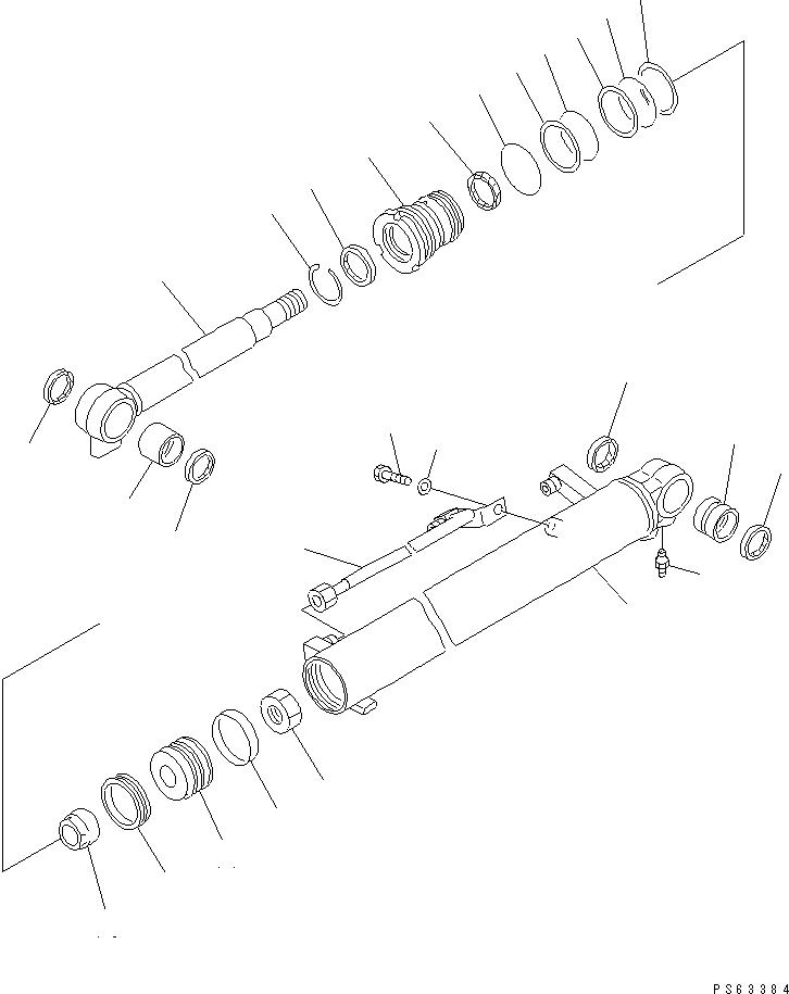 CYLINDER ASS'Y,(FOR CANOPY) 20N-63-57742 KOMATSU