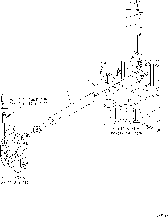 CYLINDER ASS'Y,BOOM SWING (22L-63-02152) KOMATSU