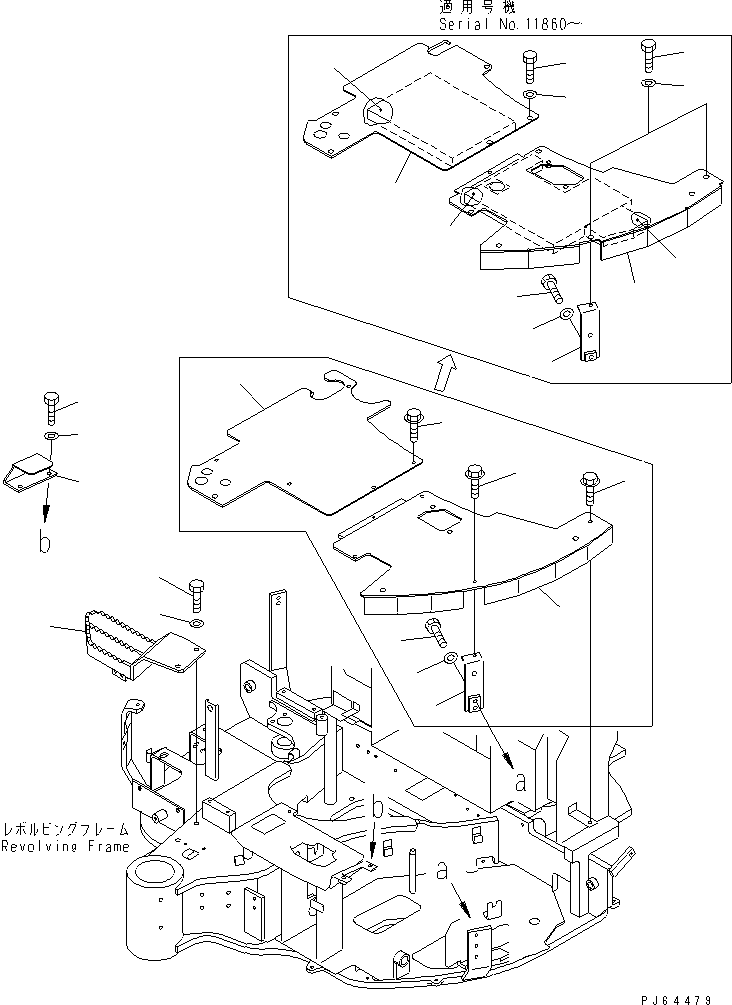 FLOOR,R.H. 22L-54-11752 KOMATSU
