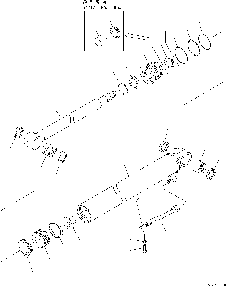 Шток поршня 22L-63-66121 KOMATSU