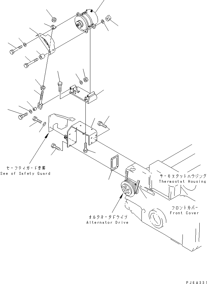 ALTERNATOR A. (75A),(SEE FIG.A6010-B7B4) (\0\600-821-9630) KOMATSU