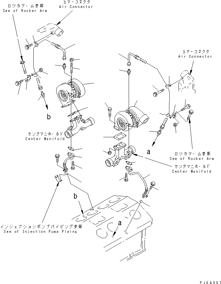 TURBOCHARGER ASS'Y,R.H. (SEE FIG.A153A-B7C2) (6505-21-8410) KOMATSU