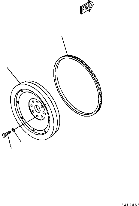 FLYWHEEL ASS'Y 6742-01-5545 KOMATSU
