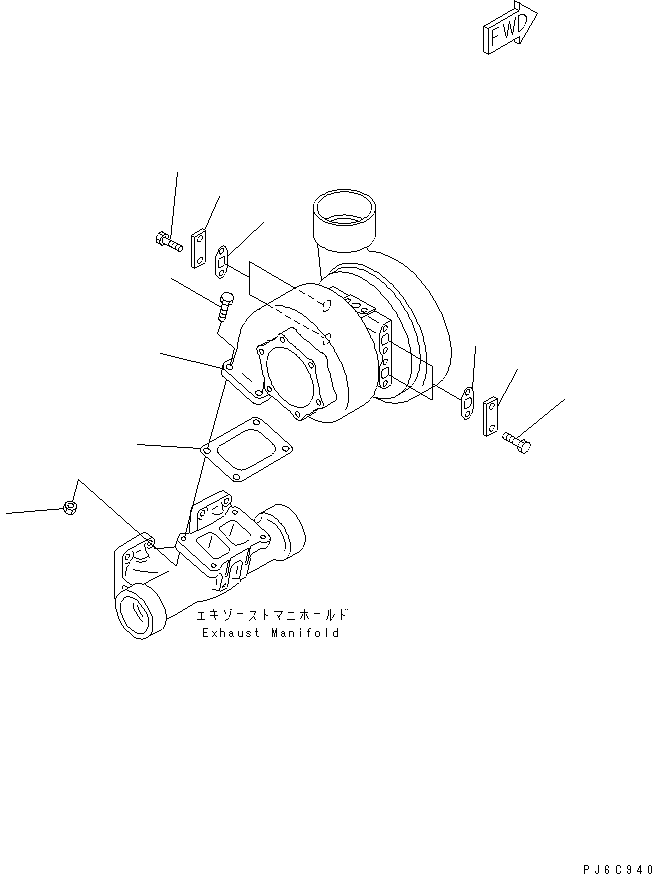 TURBOCHARGER ASS'Y,(SEE FIG.A1530-B4D6) (6505-55-5090) KOMATSU