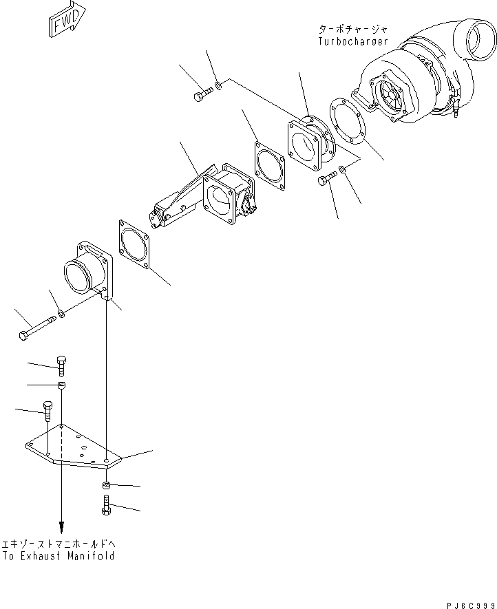 EXHAUST BRAKE ASS'Y,(SEE FIG.A1650-B4A9) (\0\6218-11-8100) KOMATSU