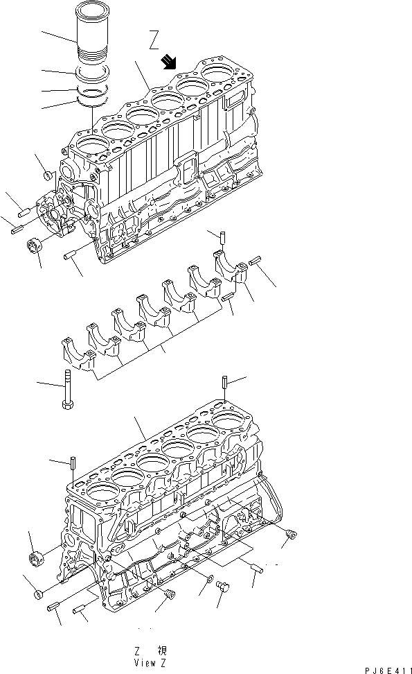 Блок цилиндров в сборе \1\6136-22-1020 KOMATSU