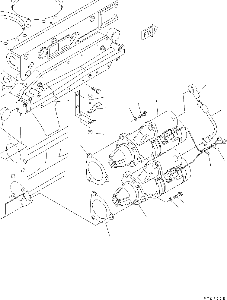 STARTING MOTOR ASS'Y,(11KW) (SEE FIG.A6210-B6D7Z) (600-813-9510) KOMATSU