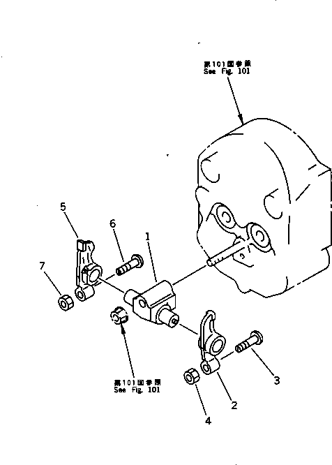 SUPPORT,ROCKER ARM YM105300-11290 KOMATSU