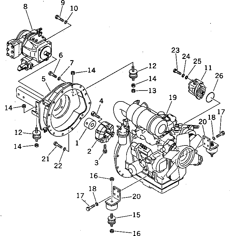 масляный насос в сборе 2691-8-47100 KOMATSU