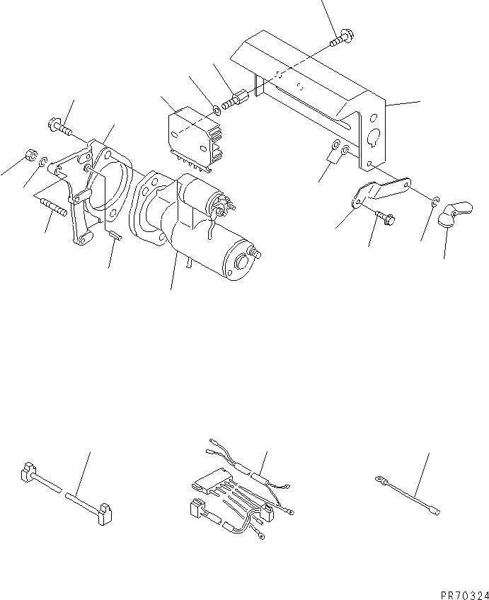 BRACKET,STARTING MOTOR YM105090-77471 KOMATSU