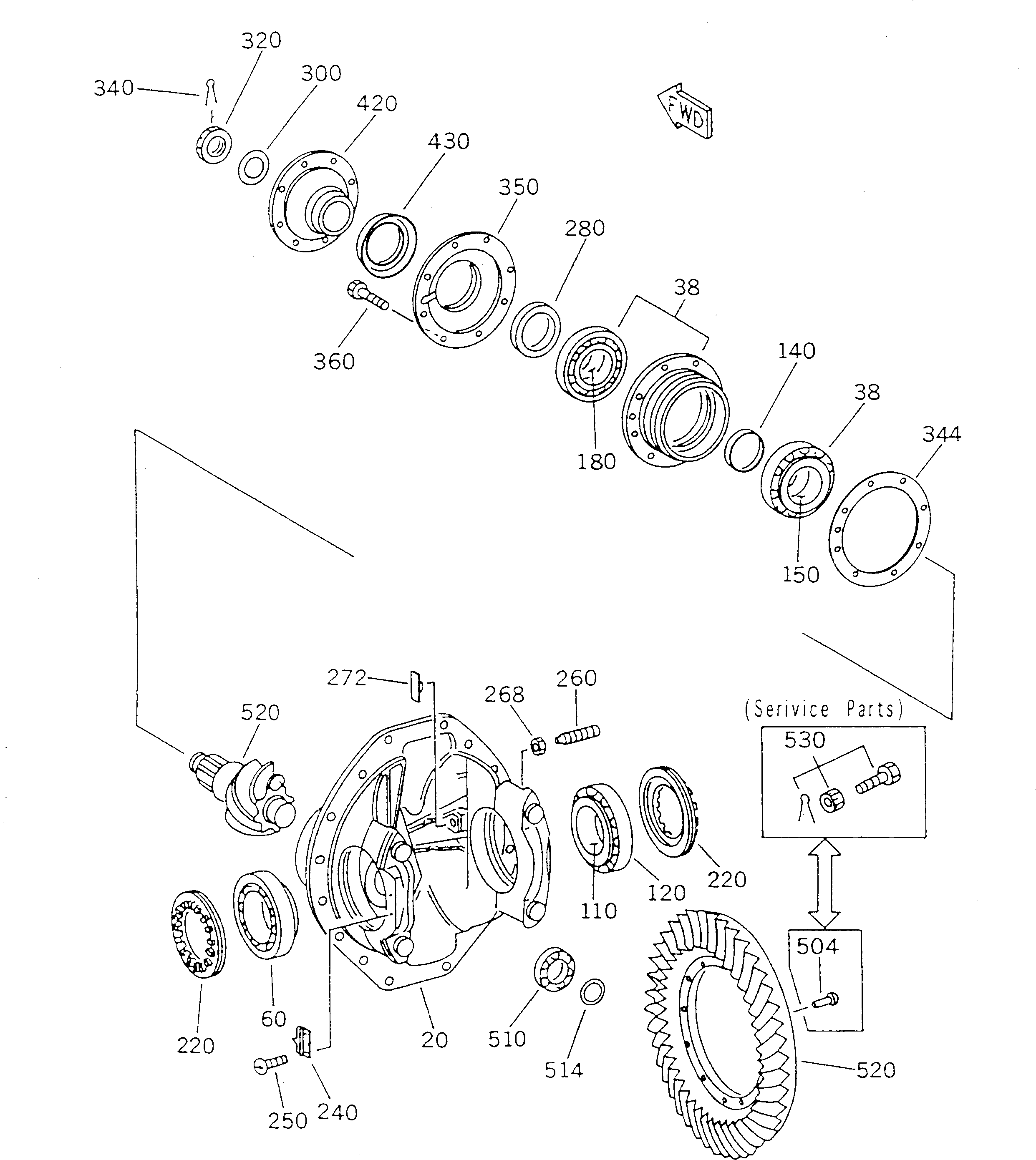 GEAR ASS'Y,BEVEL BW153208 KOMATSU