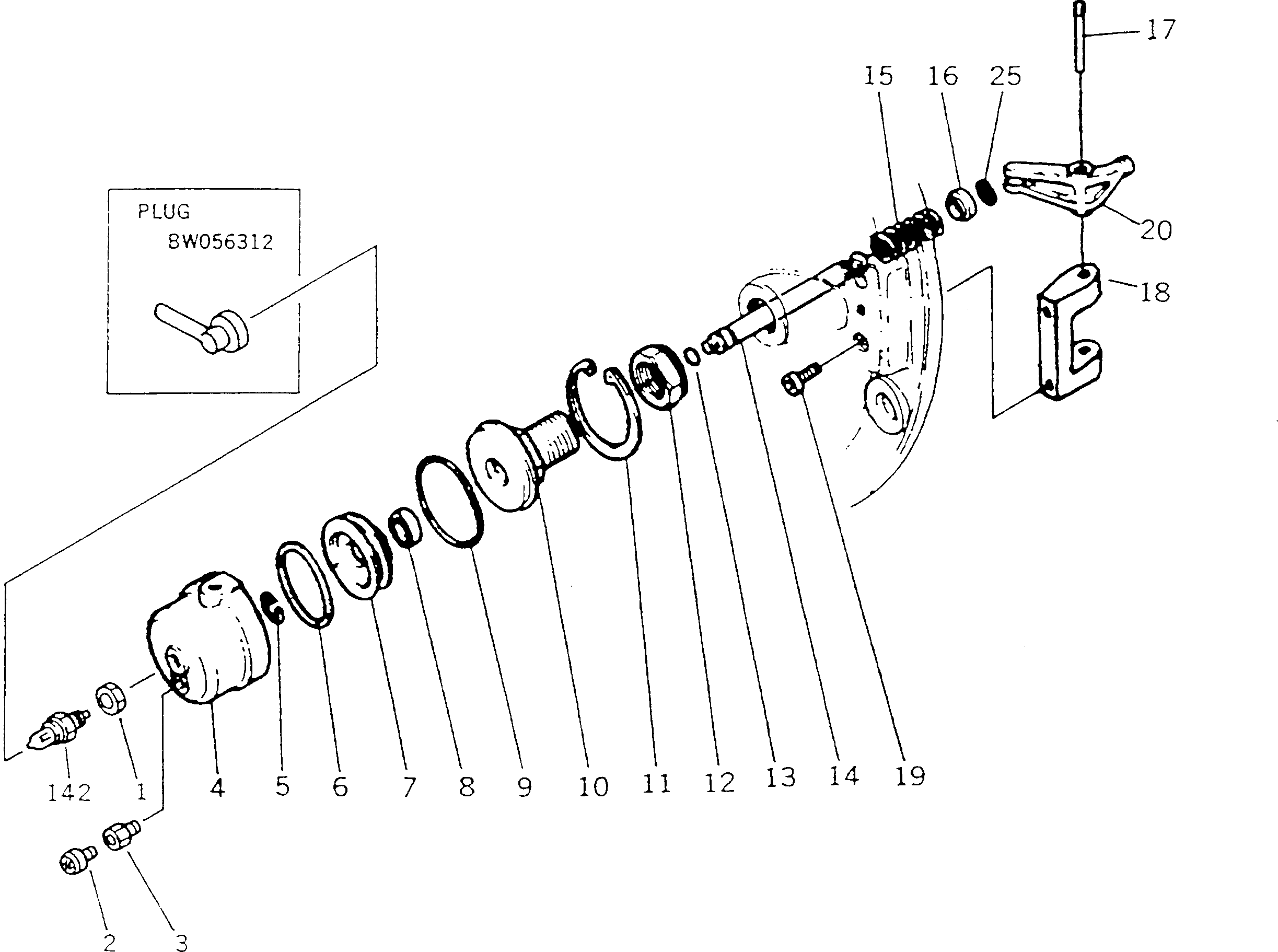 CYLINDER ASS'Y,REAR DIFFERENTIAL BW053537 KOMATSU