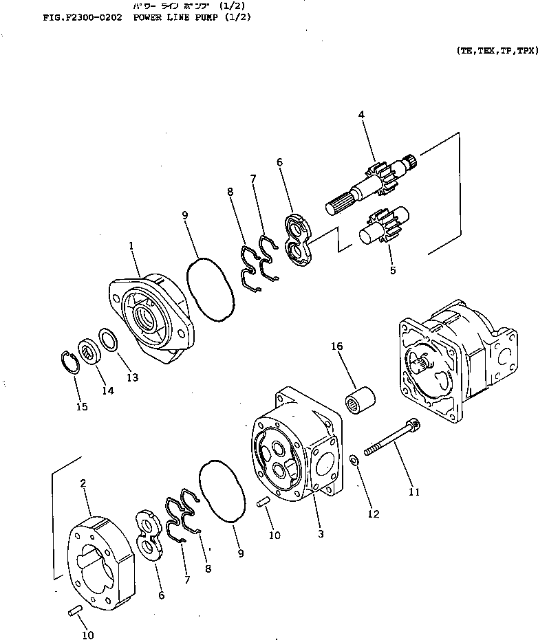 POWER LINE ASS'Y,(FOR CLUTCH AND BRAKE)(D60P) (14X-22-00134) KOMATSU