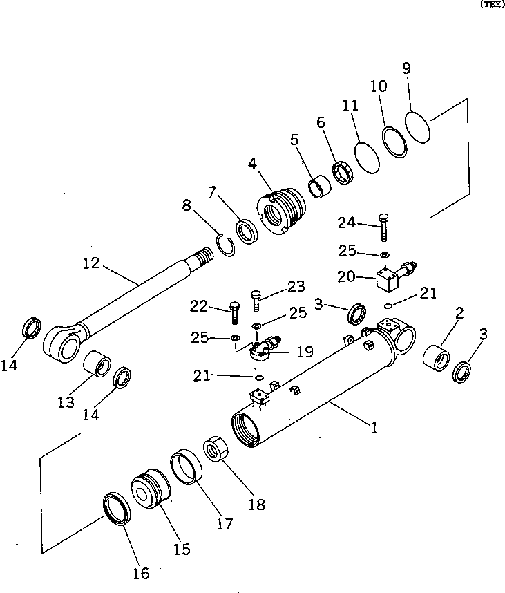 CYLINDER ASS'Y,TILT, R.H. 14X-63-07040 KOMATSU