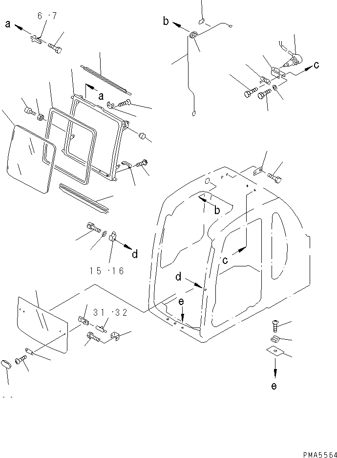 Переднее окно в сборе 20Y-54-37500 KOMATSU