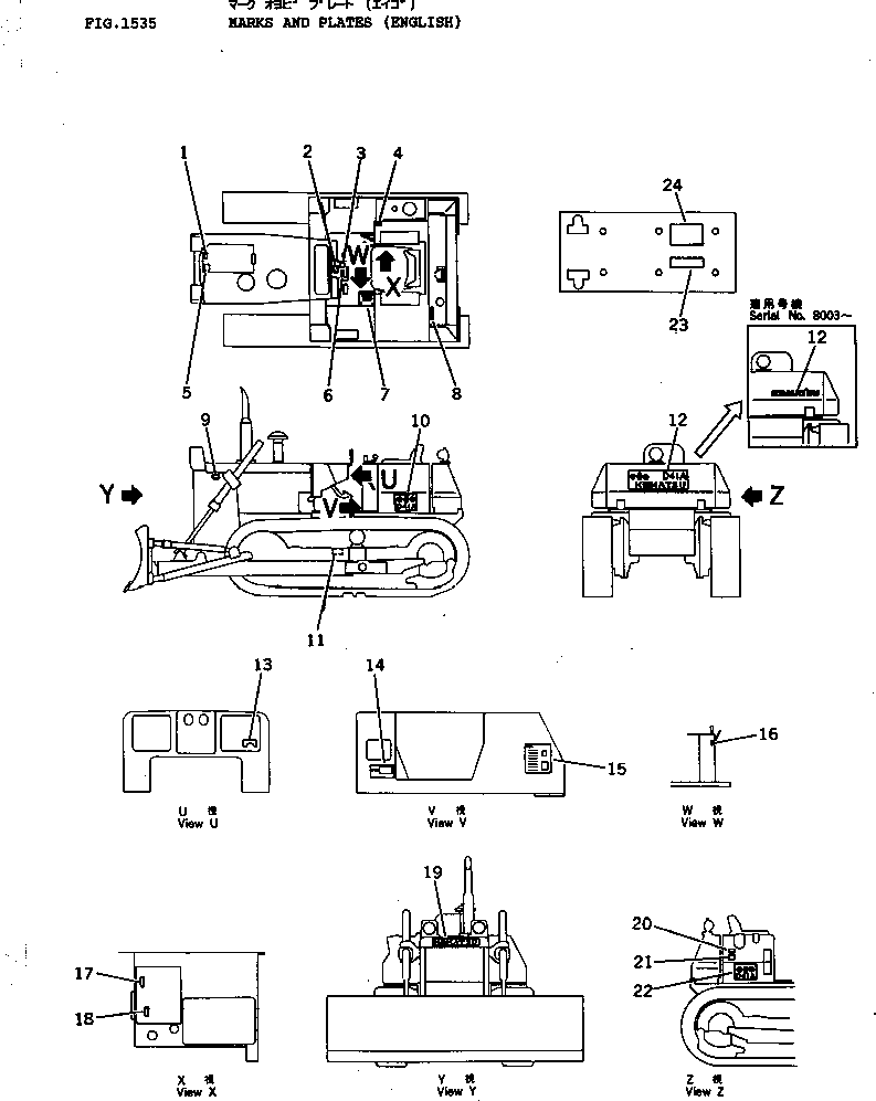 PLATE, MARK,D41A 124-54-36330 KOMATSU