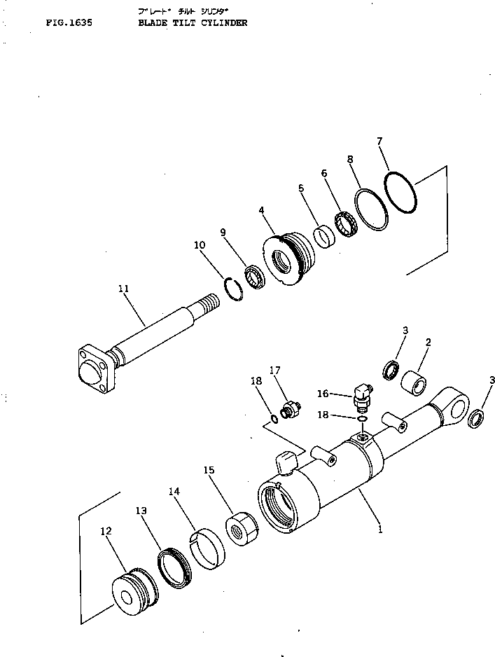 CYLINDER ASS'Y,BLADE TILT 12F-63-52500 KOMATSU