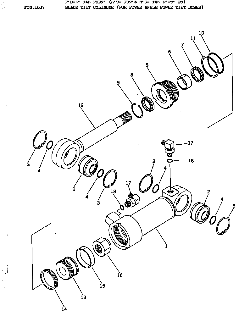 CYLINDER ASS'Y,BLADE TILT 124-63-64100 KOMATSU