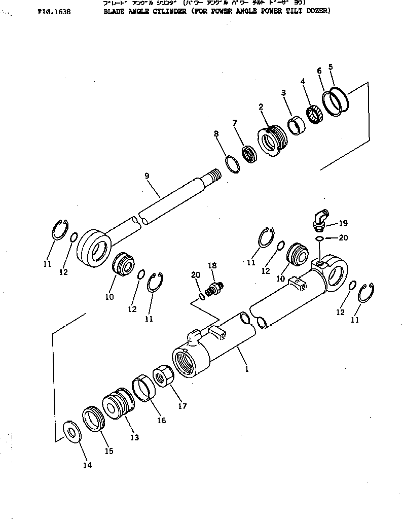 Цилиндр в сборе, левый 124-63-65100 KOMATSU