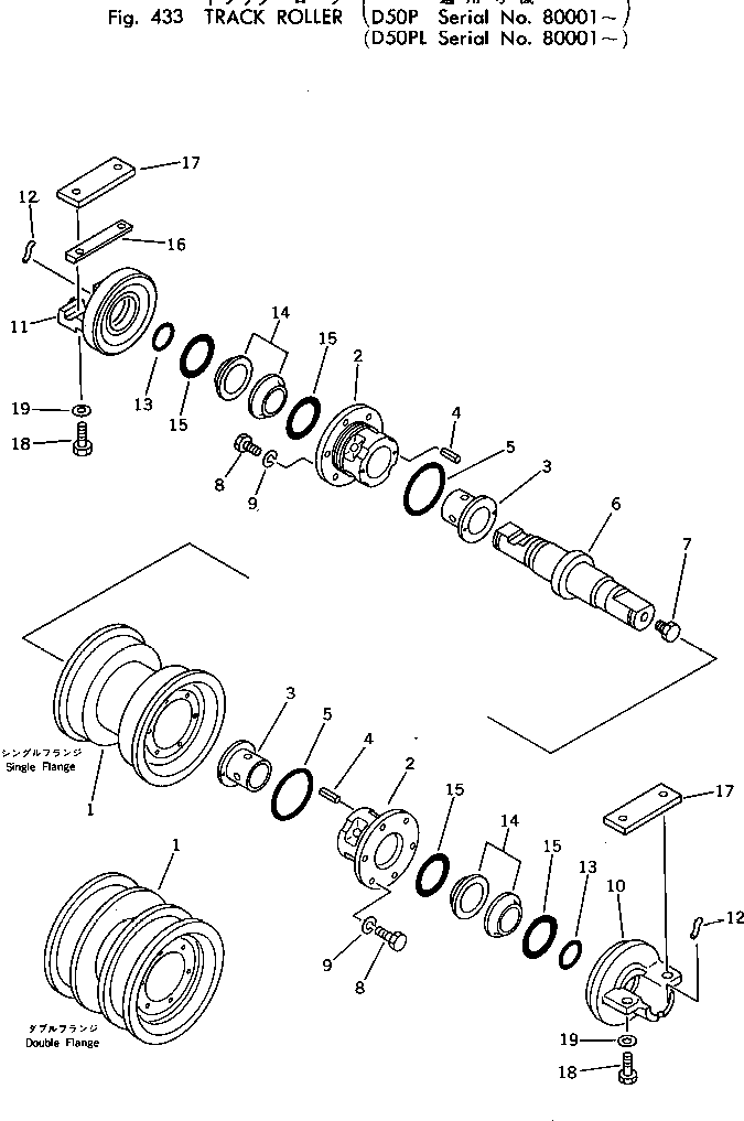 TRACK ROLLER ASS'Y,SINGLE FLANGE 131-30-00322 KOMATSU