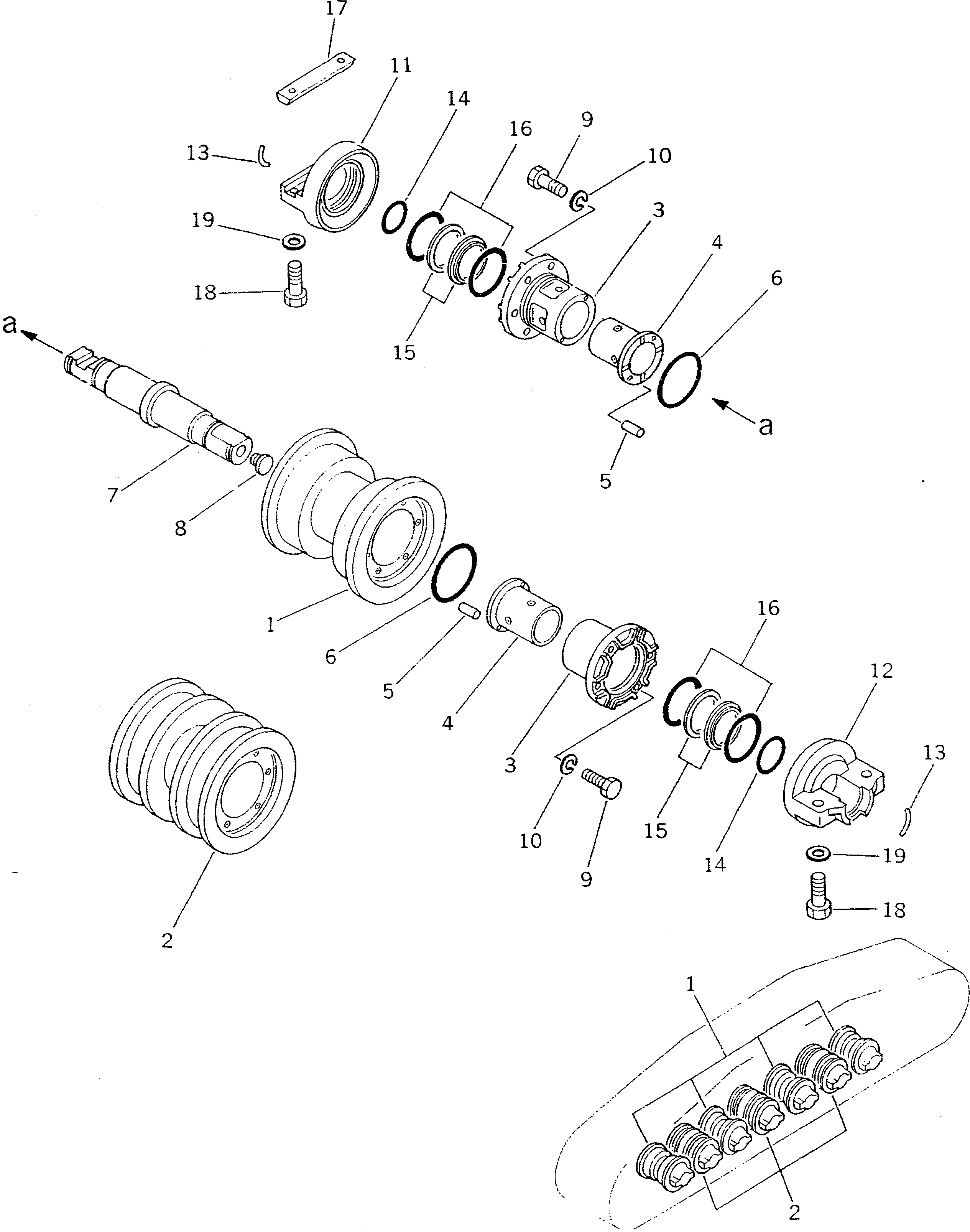 TRACK ROLLER ASS'Y,DOUBLE FLANGE (SLAG HANDLING) 145-30-00331 KOMATSU
