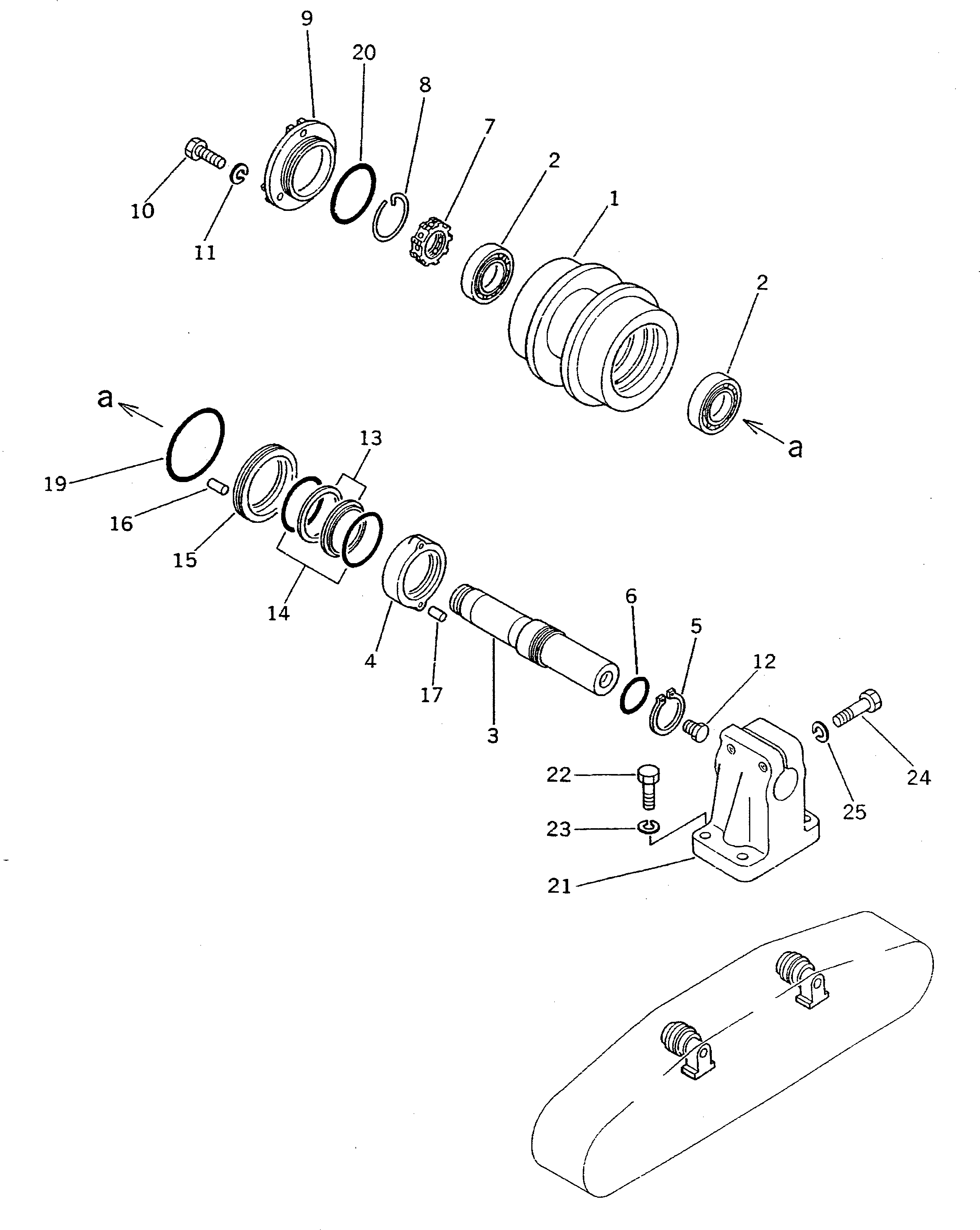 CARRIER ROLLER ASS'Y,(FOR SLAG HANDLING) 145-30-00340 KOMATSU