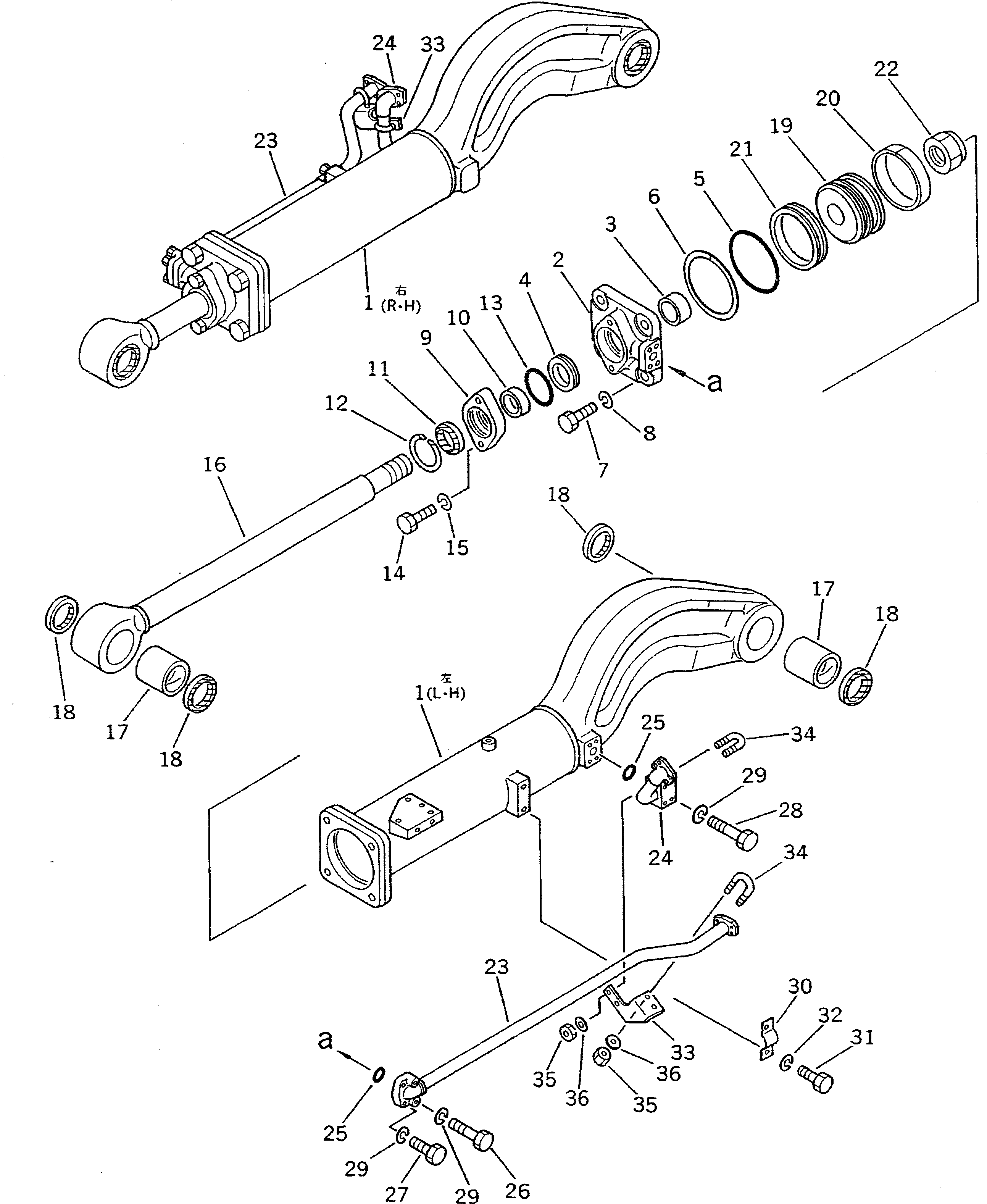 CYLINDER ASS'Y,DUMP R.H. 145-63-32702 KOMATSU