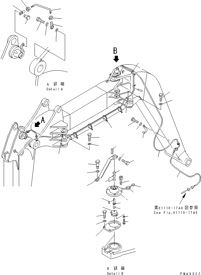 WIRING HARNESS,(FOR TELESCOPIC ARM) 21W-06-22210 KOMATSU