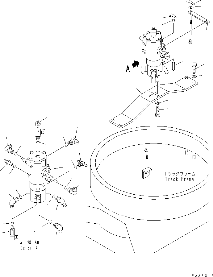 SWIVEL JOINT ASS'Y,(SEE FIG.Y1627-01A0) (703-08-33230) KOMATSU