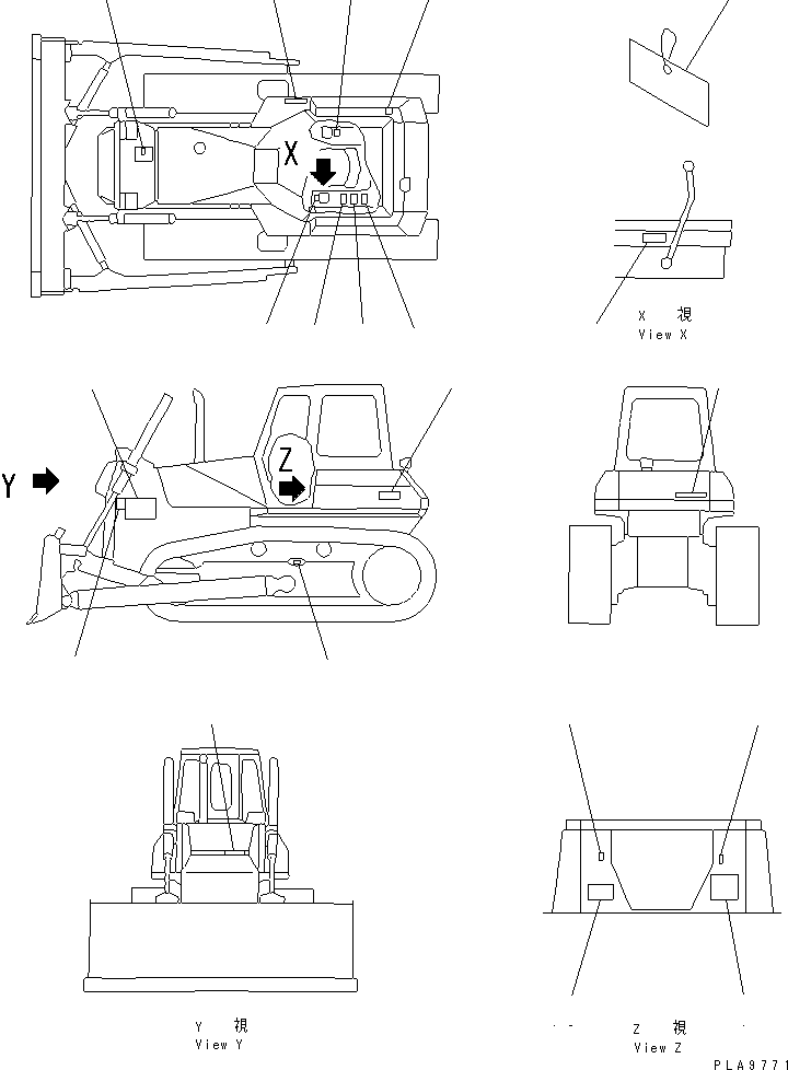 PLATE,SAFETY COMFIRM OF REAR 17A-98-12660 KOMATSU