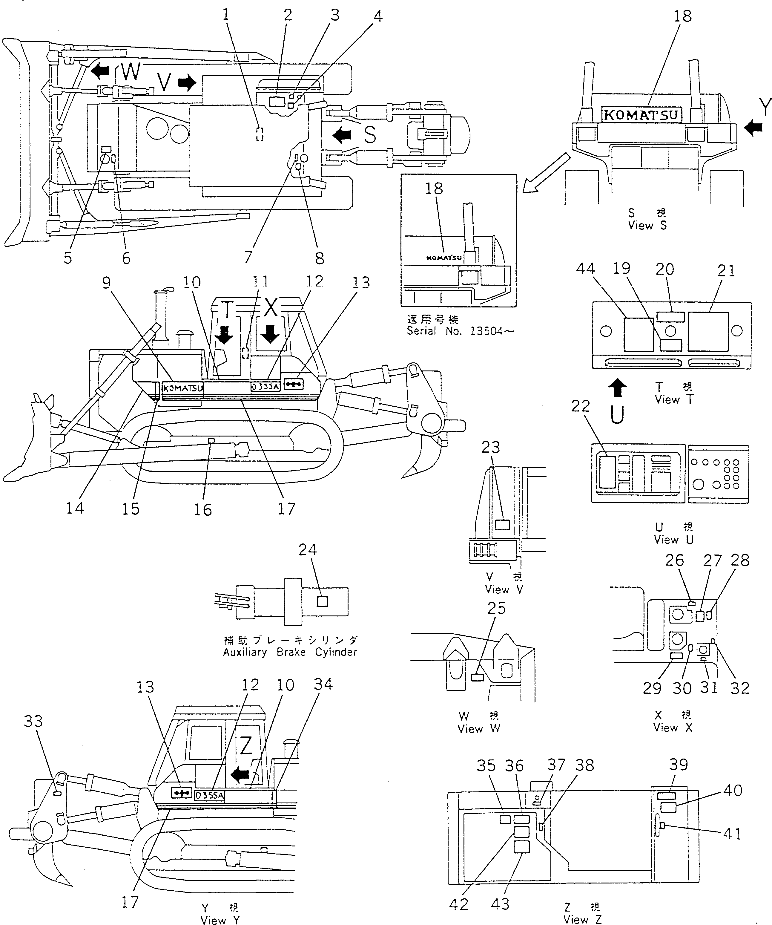 PLATE, CAUTION,APS 6128-82-4361 KOMATSU