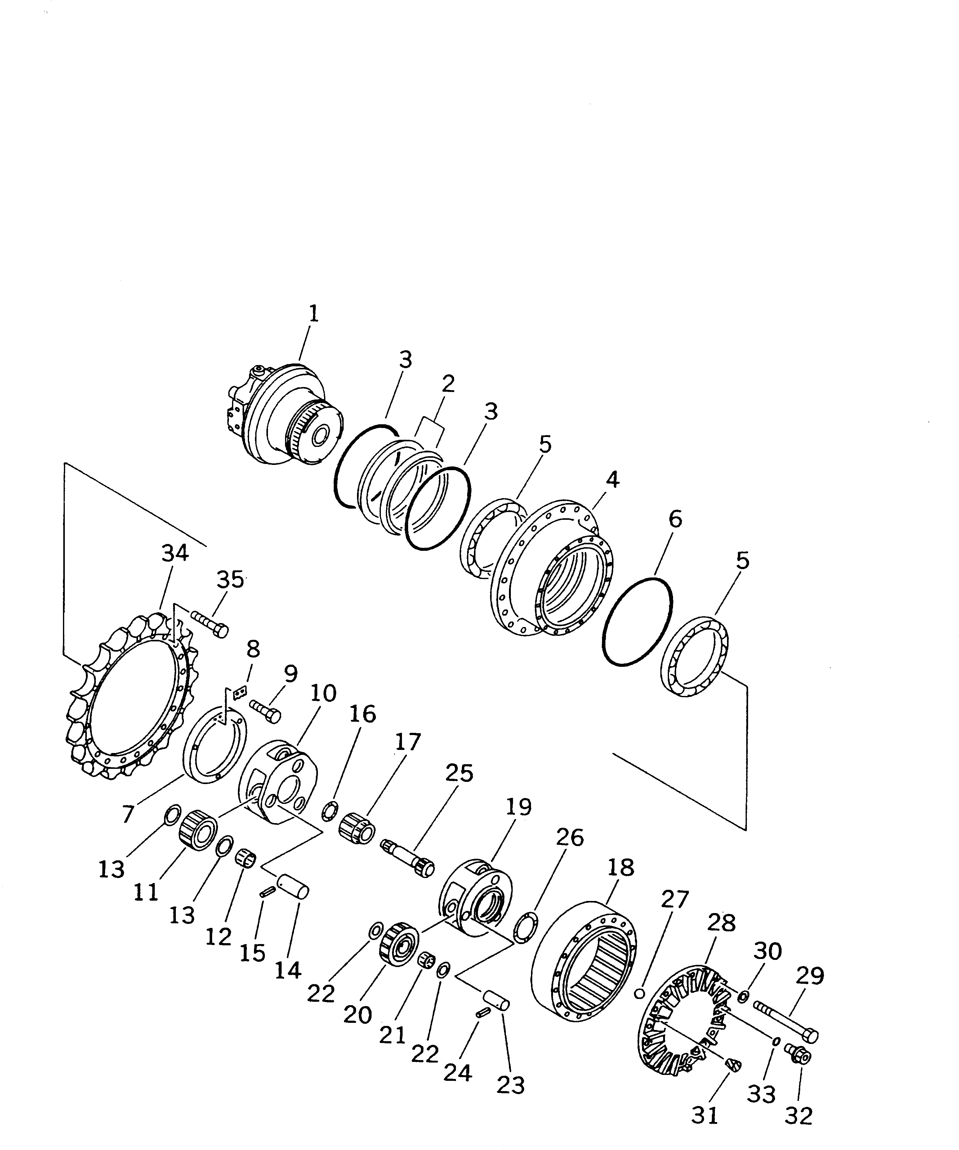 Бортовой редуктор в сборе 206-27-00102 KOMATSU