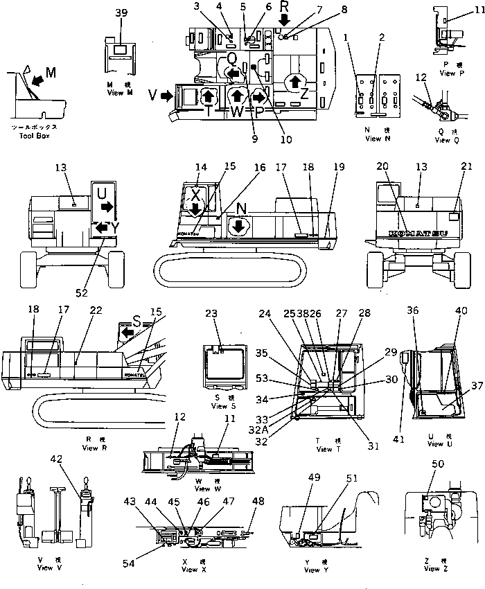 CHART, OIL,LUBRICATION 209-00-52293 KOMATSU