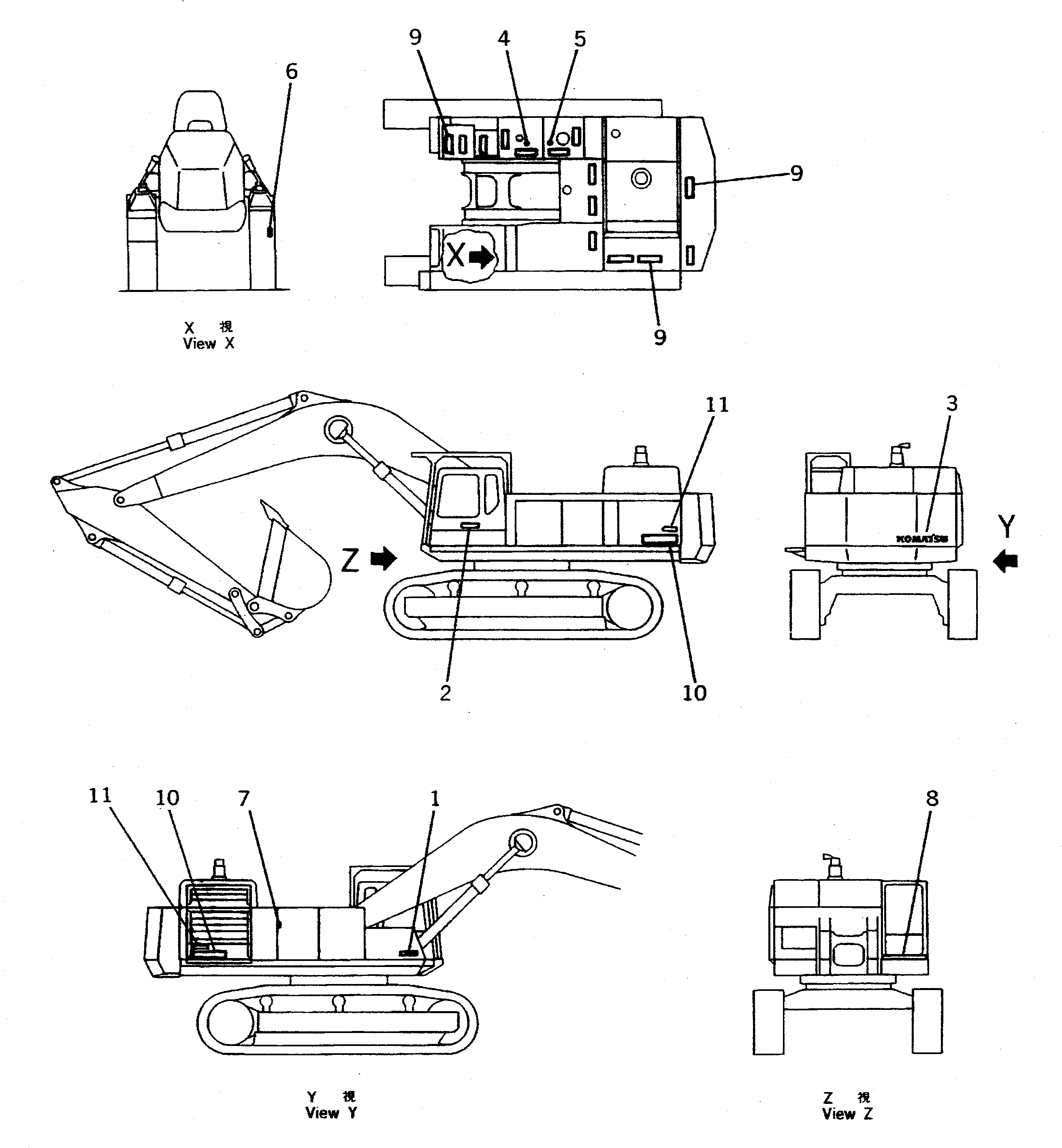 PLATE¤ MARK,(PC710SE) 209-00-61852 KOMATSU