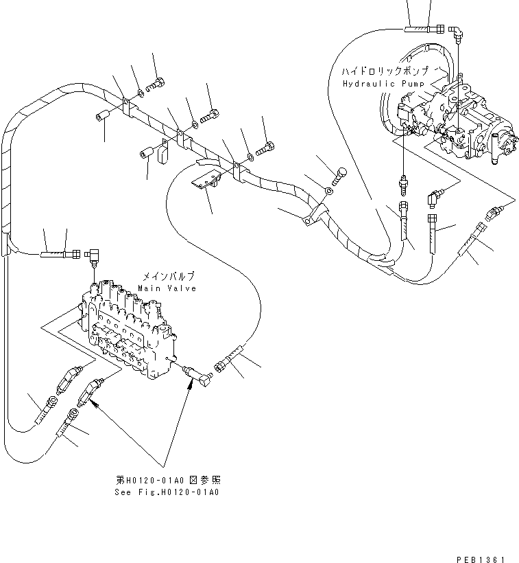 HOSE, 2200MM 208-62-61480 KOMATSU