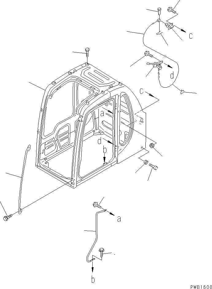 OPERATOR'S CAB ASS'Y,(WITH SEE THROUGH ROOF) 20Y-54-00349 KOMATSU