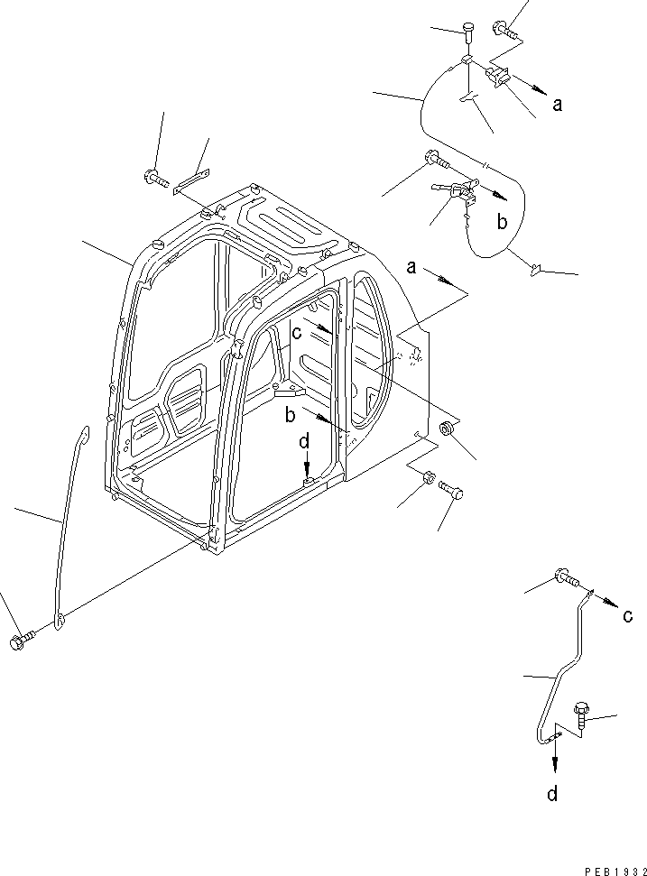 OPERATOR'S CAB ASS'Y,(VANDALISM PROTECTION) (E/J) 20Y-54-00359 KOMATSU
