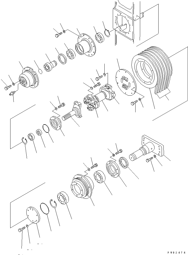 Комплект клиновых ремней 6166-61-3880 KOMATSU
