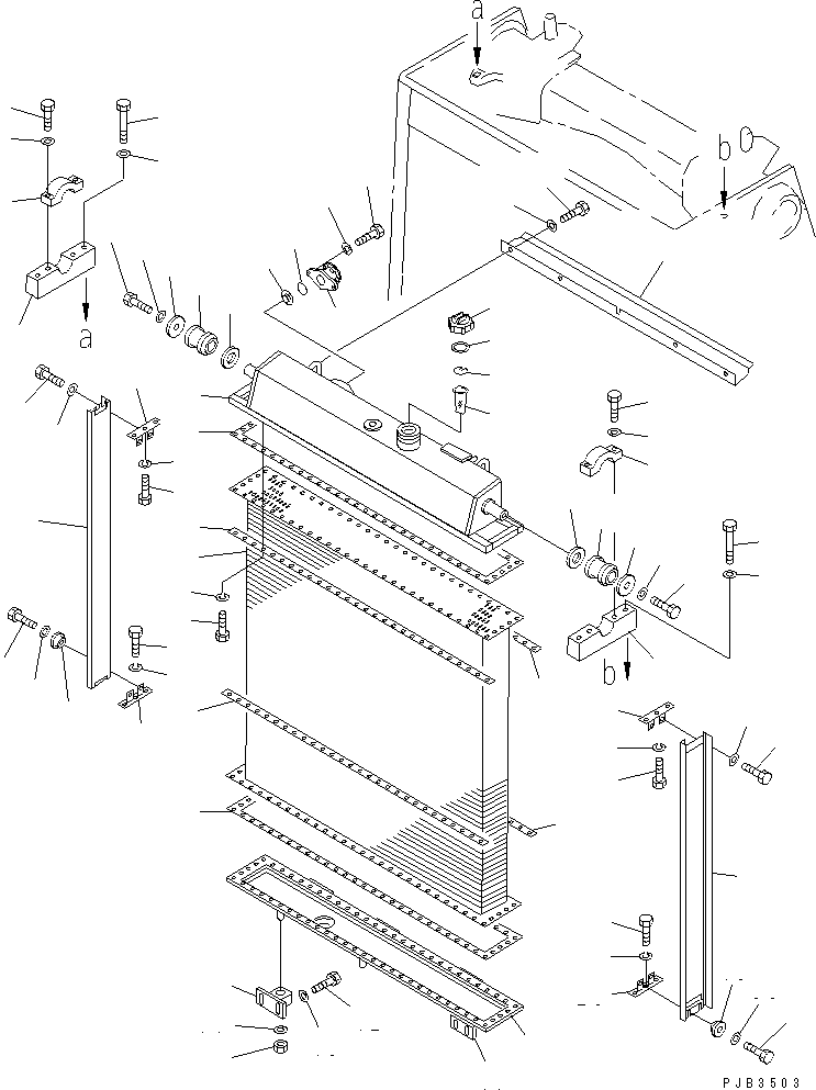 RADIATOR CORE A.,VANDALISM PROTECTION 195-03-00700 KOMATSU