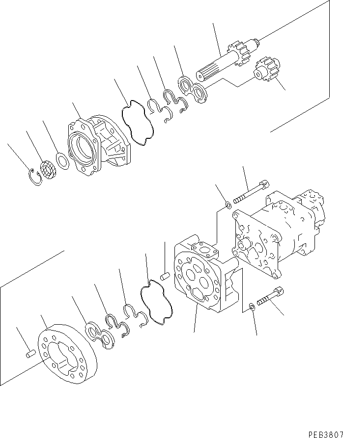 PUMP ASS'Y,(SAR4-140+3-71+1-22) 705-58-44050 KOMATSU