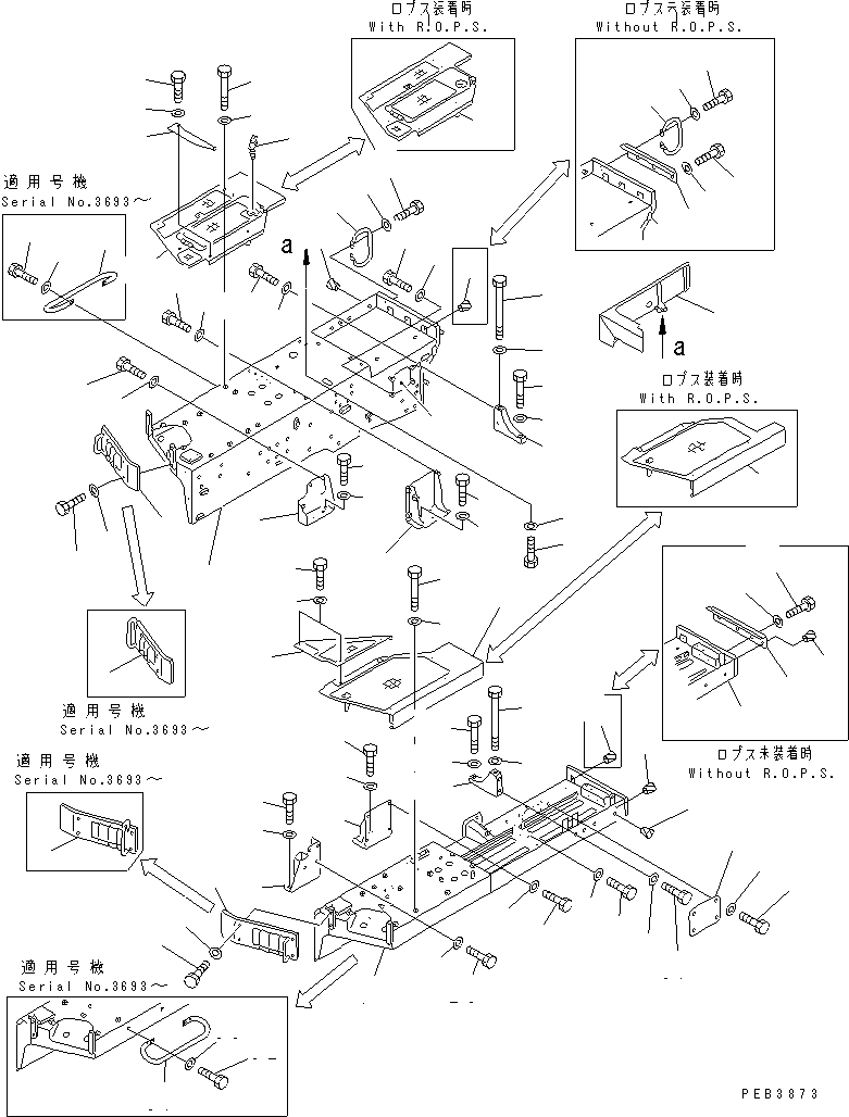 BOLT,(WITHOUT ROPS) 01010-62755 KOMATSU