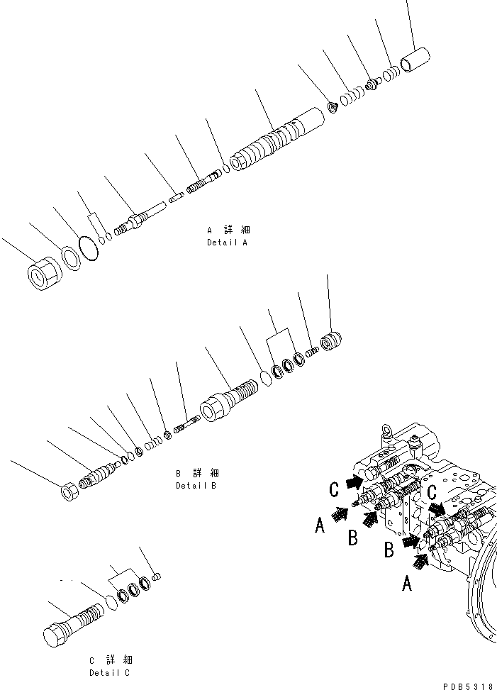 VALVE ASS'Y,PC 708-2L-04541 KOMATSU