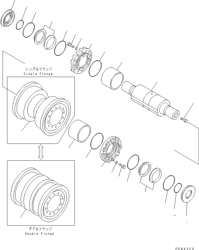 TRACK ROLLER ASS'Y,DOUBLE FLANGE 195-30-01320 KOMATSU