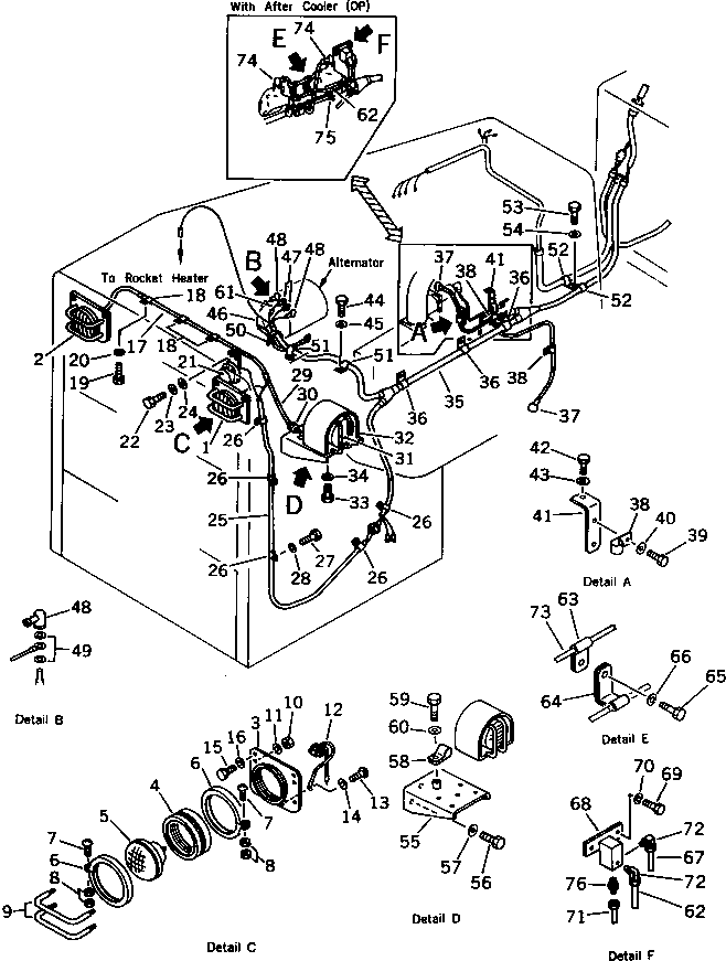 WIRE ASS'Y,(FOR ROCKET HEATER) 196-06-32110 KOMATSU