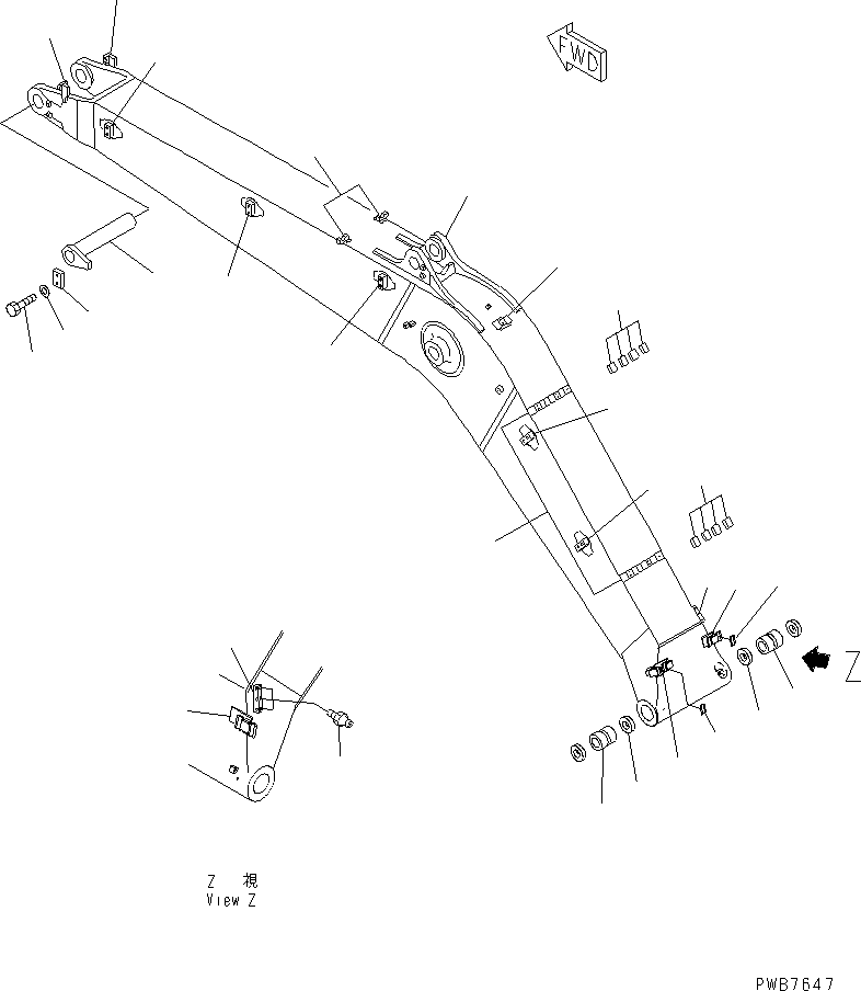 BOOM ASS'Y,H/DW/1ATTY 207-70-00460 KOMATSU