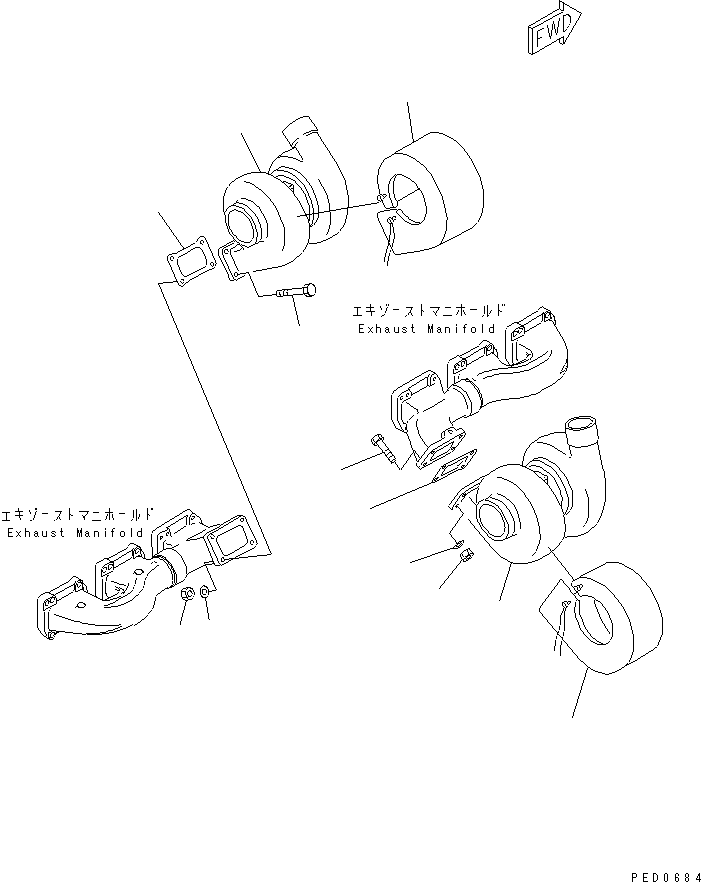 TURBOCHARGER ASS'Y,(SEE FIG.A1530-B6D9A) (6162-85-8301) KOMATSU